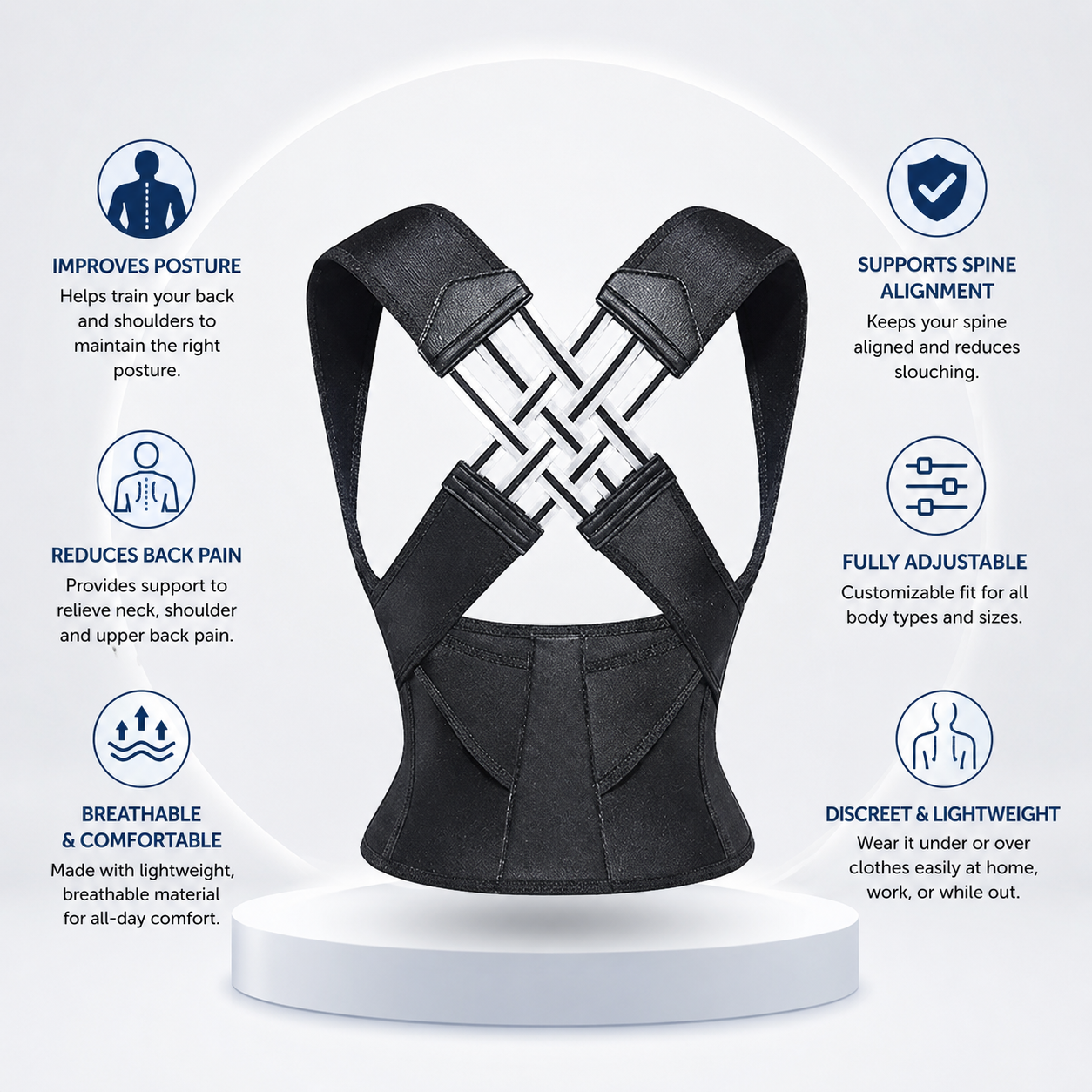 Adjustable Unisex Posture Corrector for Better Posture & Daily Comfort